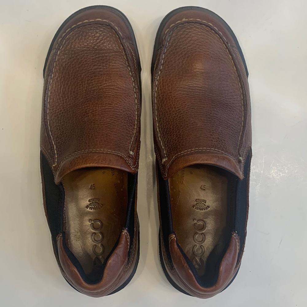 ECCO- Brown Loafers Genuine Leather slip ons